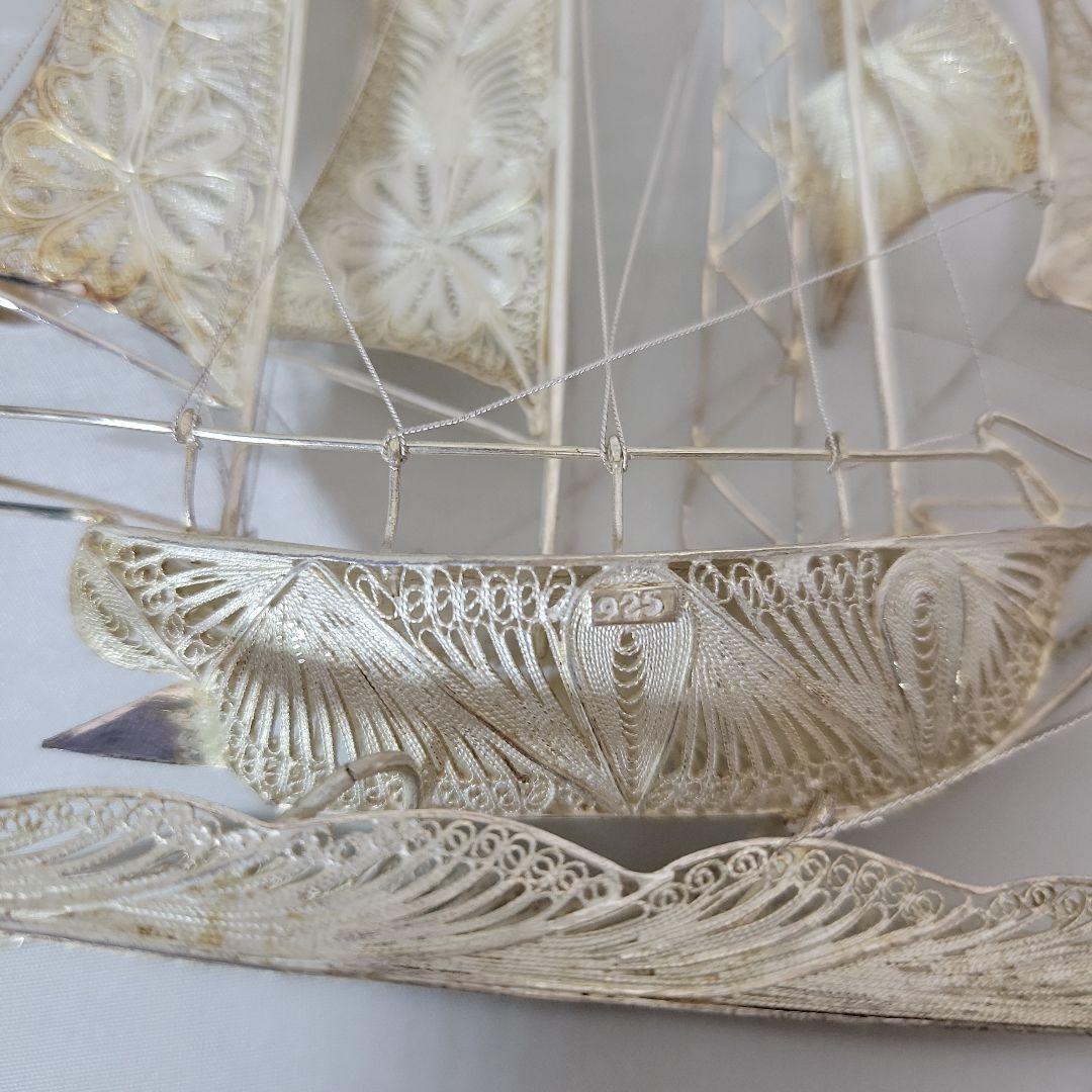 《伝統工芸品》銀線細工　帆船