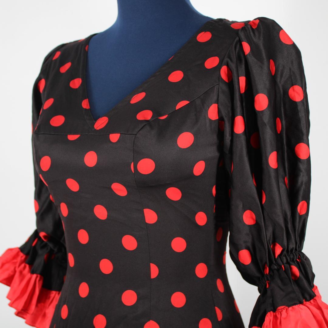 美品 日本製 フラメンコ衣装】ブラック×豪華ボランテ Tierra ナジャ