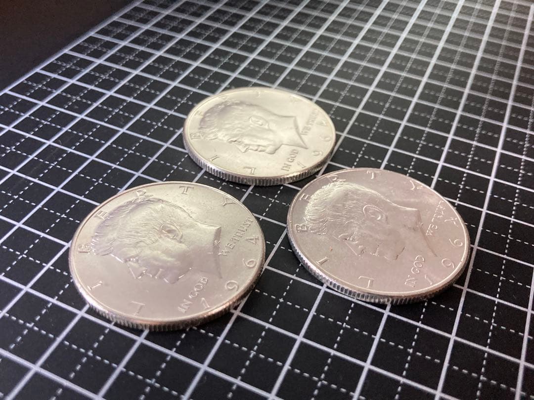 《アメリカ》ケネディハーフダラー銀貨3枚まとめて［2］