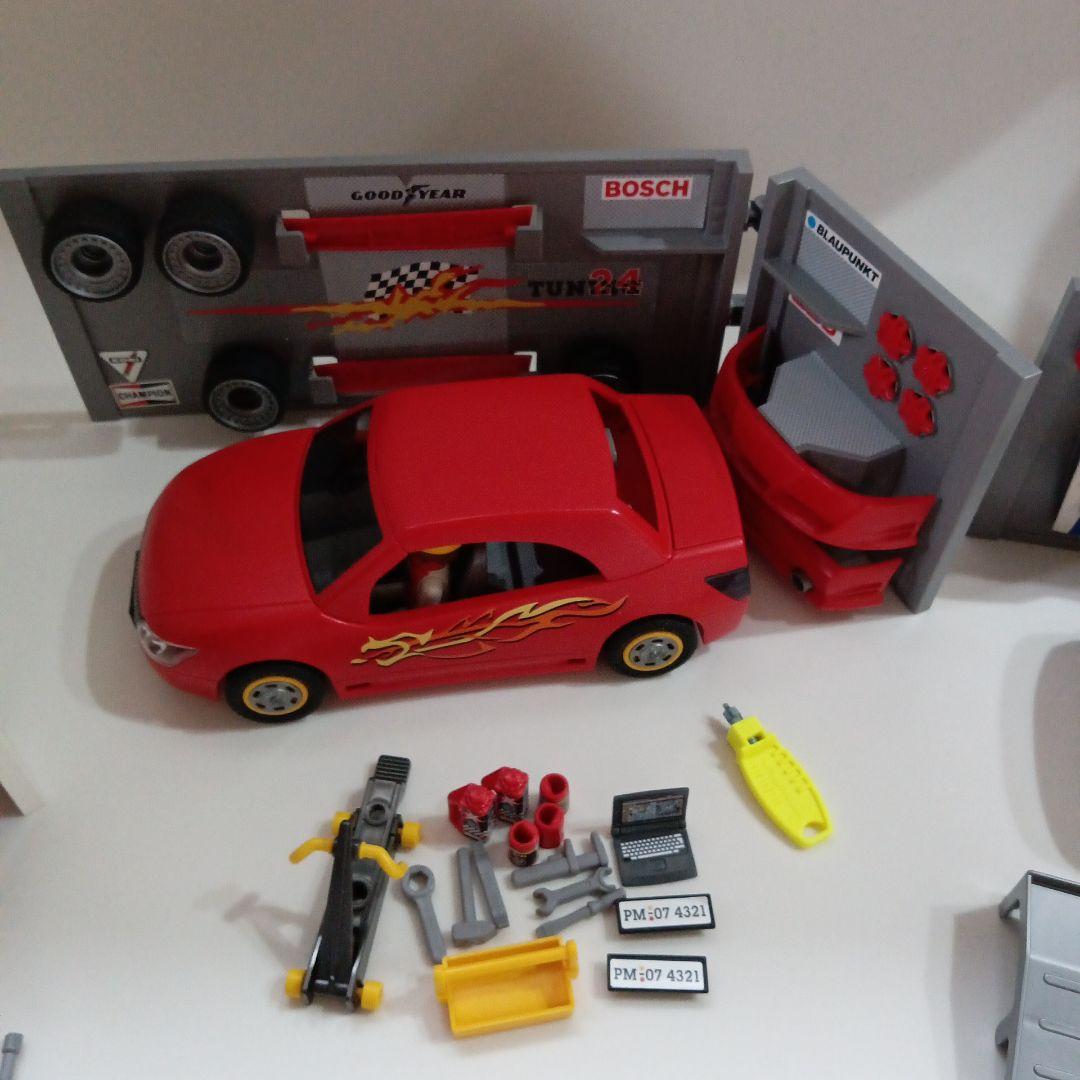 プレイモービル　レースカー　スポーツカー　ガレージセット