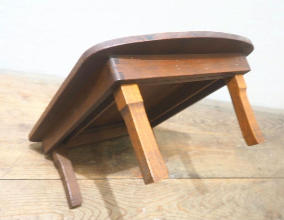 1312 折りたたみ式 小ぶりな角ちゃぶ台 座卓 ローテーブル 古家具 レトロ