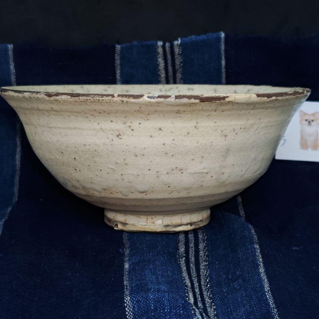 李朝、粉引茶碗(合せ箱、藍染包み古布付) - メルカリ