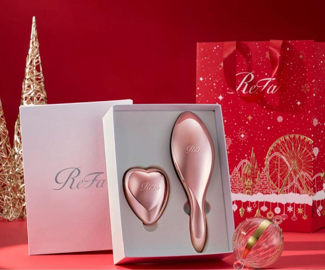 完売品ReFa ハートブラシ　エールブラシBOXクリスマスお正月限定ショッパー付 リファ2025年のおすすめクリスマスギフト特集、“ぷっくり”人気のハート