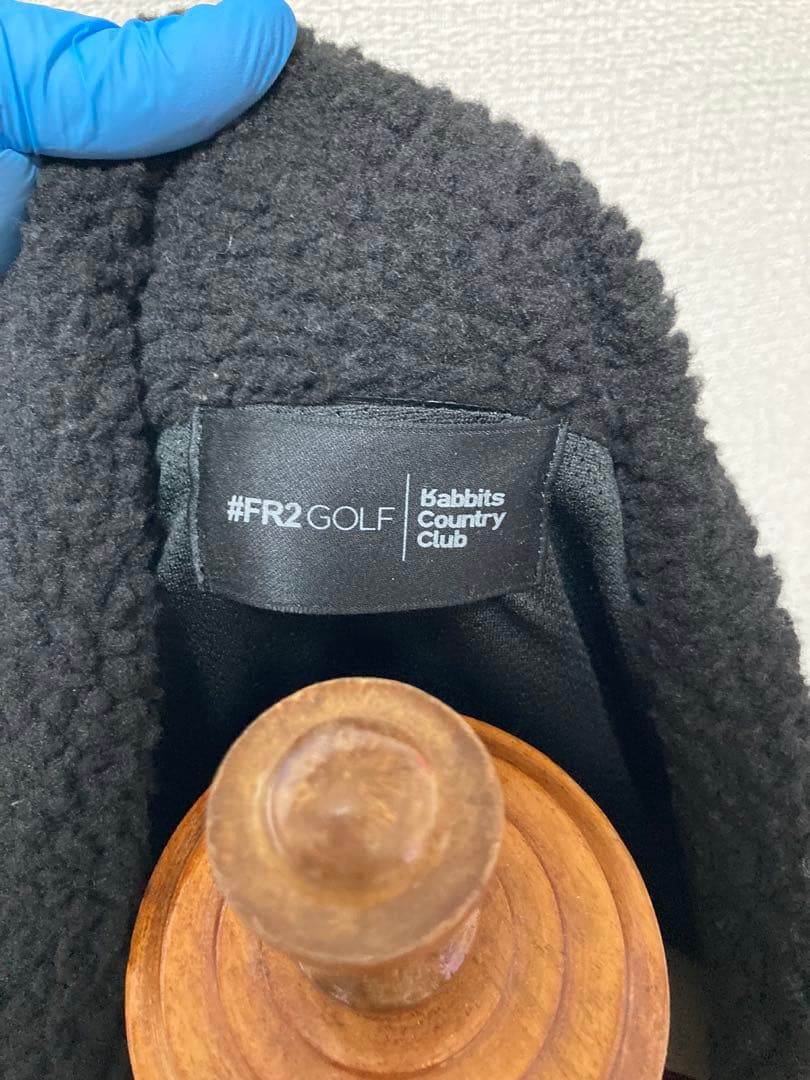 FR2 GOLF ボアフリース ロゴ バックプリント 黒 ゴルフフェア 冬春秋