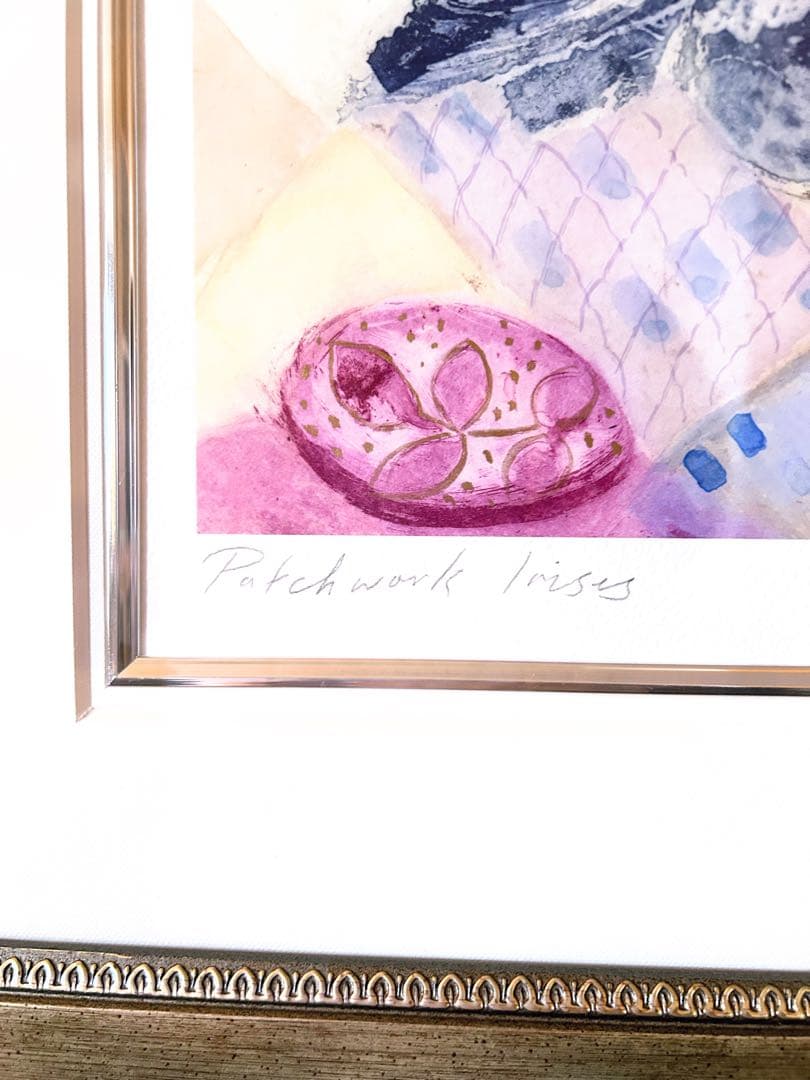 Patchwork Iris by Jenny Parson アートフレーム付き