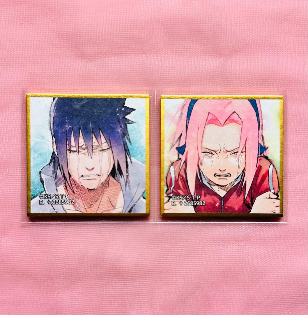 NARUTO 豆ガシャ色紙 サスケ サクラ 泣き顔 vol.1 - メルカリ