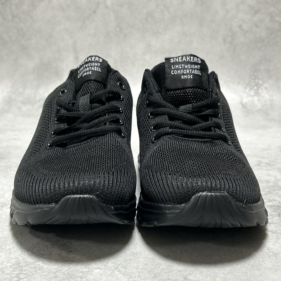 スニーカー 25cm ブラック 軽量 メッシュ ランニングシューズ
