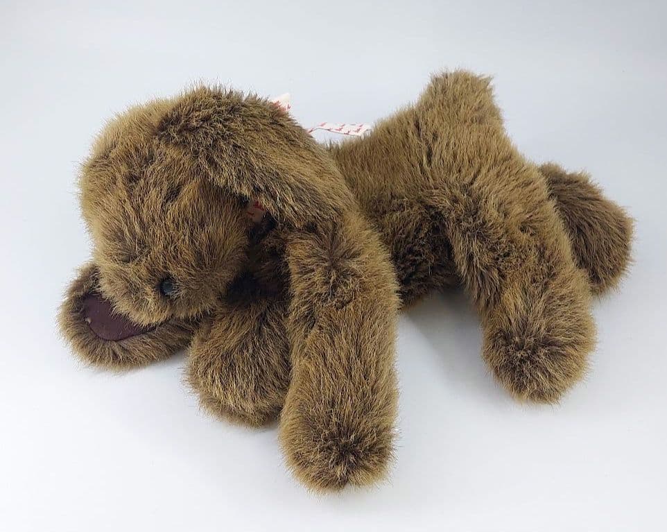 廃盤品 ケテクルーゼ ぬいぐるみ クタクタ犬 ドイツ製 ブラウン 横向き34cm