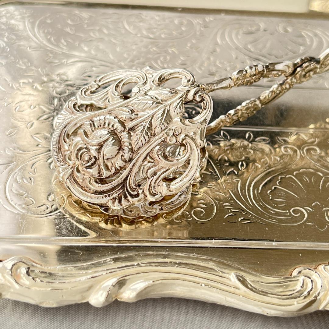 ドイツ】 薔薇の透かしのトング【純銀】ローズ 16cm