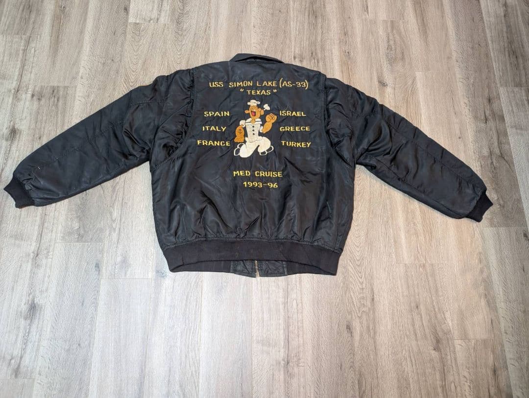 幻級【希少】90S U.S.NAVY 海軍 ツアージャケット ポパイ ベドジャン