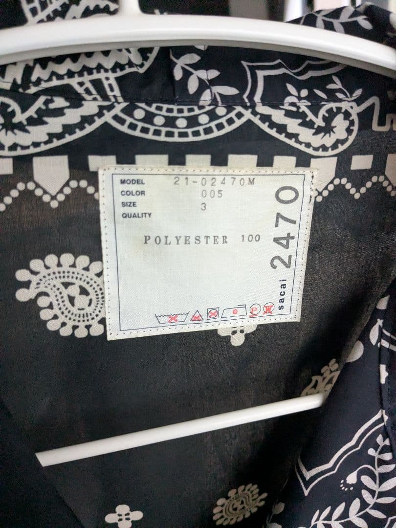 sacai サカイ archive print mix shirt - メルカリ