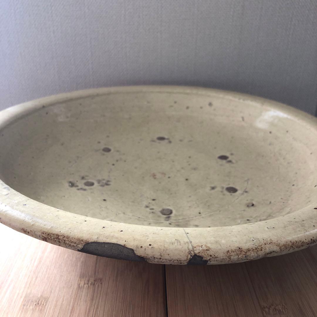 古瀬戸 黄瀬戸 石皿 大皿 丸皿 民藝 金継ぎ 骨董 アンティーク - メルカリ