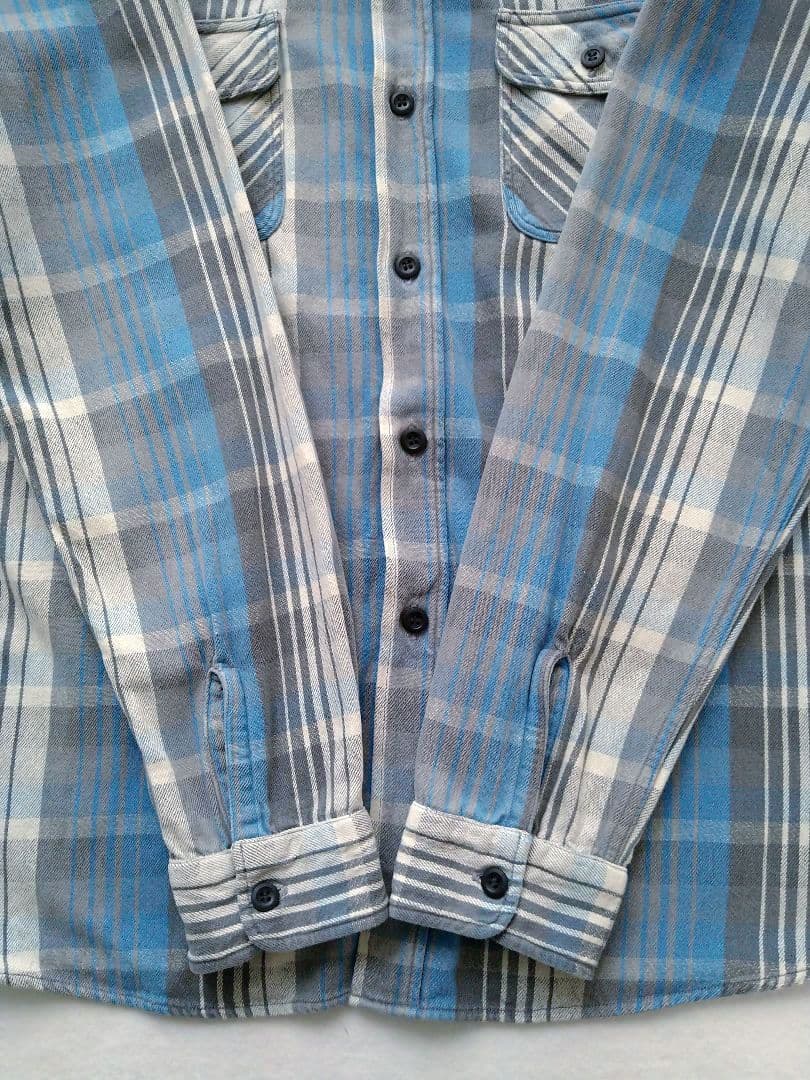 ウエアハウス ネルシャツ フランネルシャツ ブルー チェック サイズ44