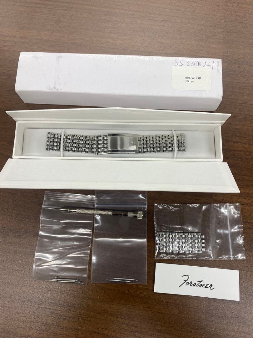 フォースナー　FORSTNER 9連ブレス　19mm ステンレスブレス　ベルト 時計ベルト バンド Forstner 【9連】Beads of Rice フォースナー