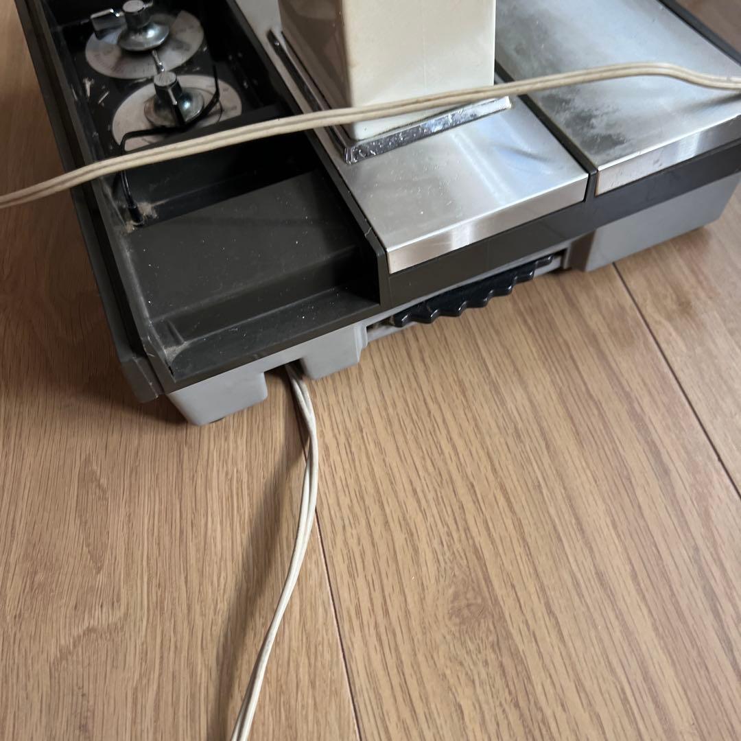 アンティーク扇風機スイッチ光る昭和レトログリーン扇風機コード修理品