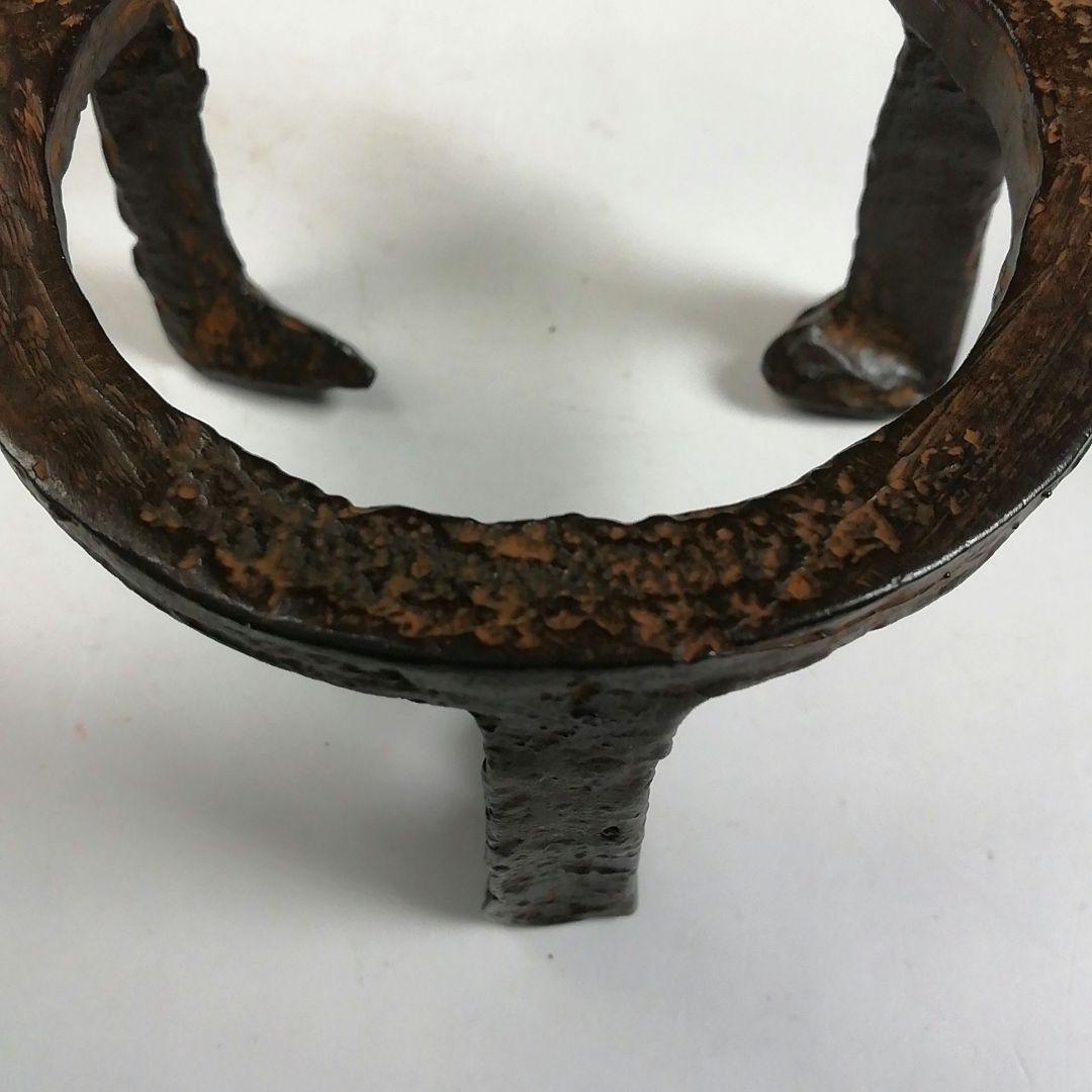 W121 蓋置 『唐銅 五徳 蓋置』『唐銅風炉師 藤井宗喜 作』 共箱