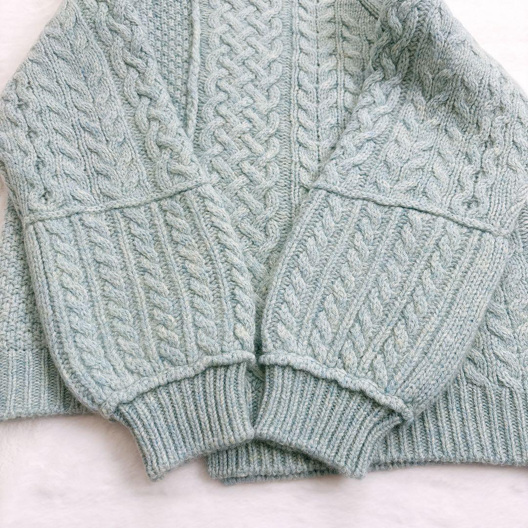 《美品》シンゾーン LINK CABLE KNIT セーター ミントグリーン F