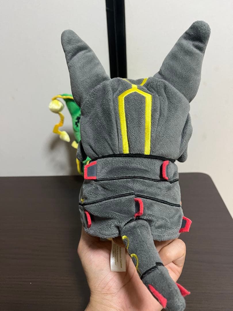 メガレックウザのポンチョを着たピカチュウ　黒いレックウザポンチョを着たピカチュウ