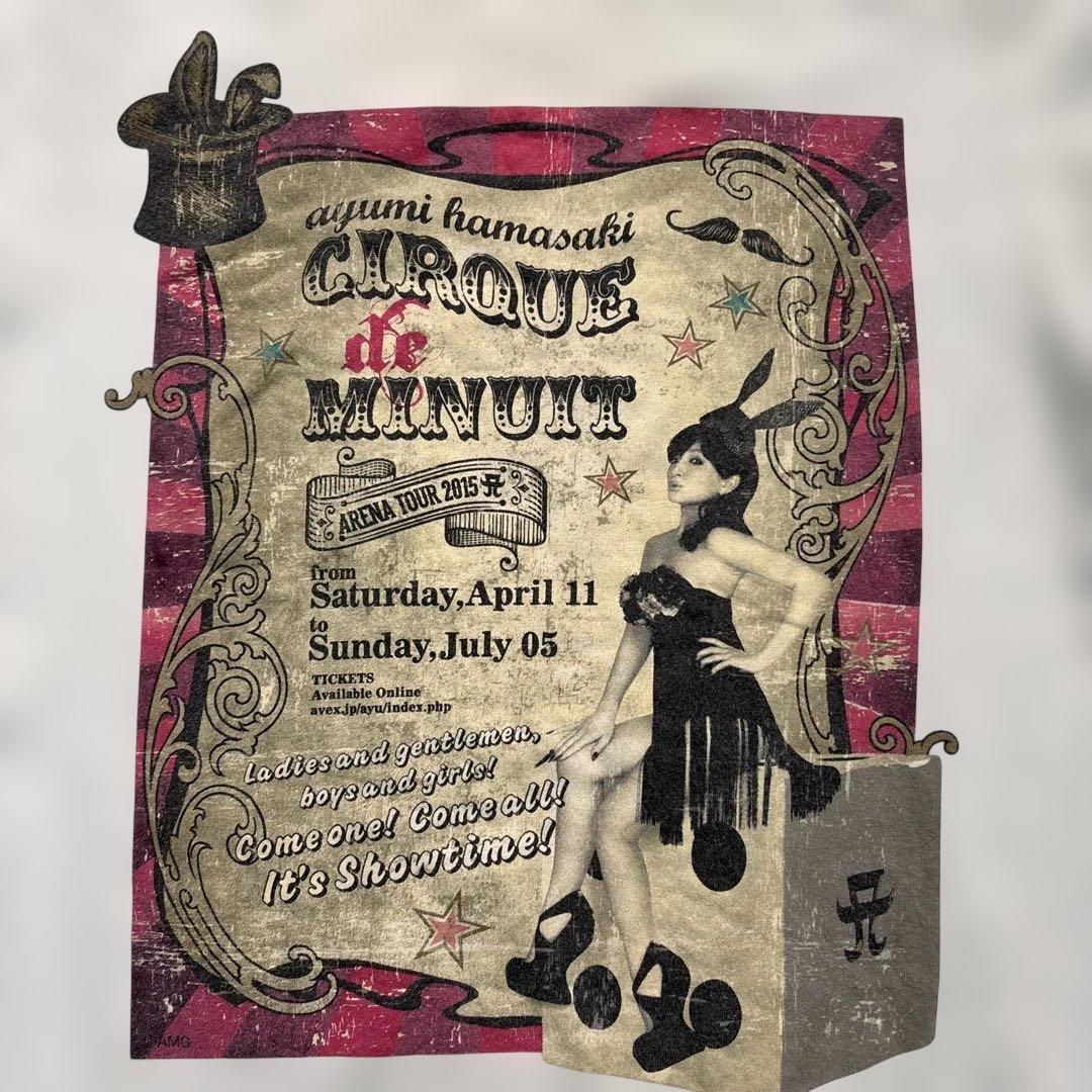 8SM1 浜崎あゆみ　15’sライブツアーTシャツ　白　古着　used