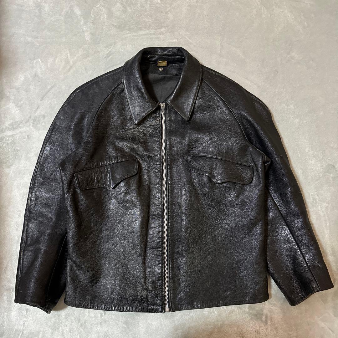50s 60s イタリア軍 モーターサイクルジャケット レザージャケット