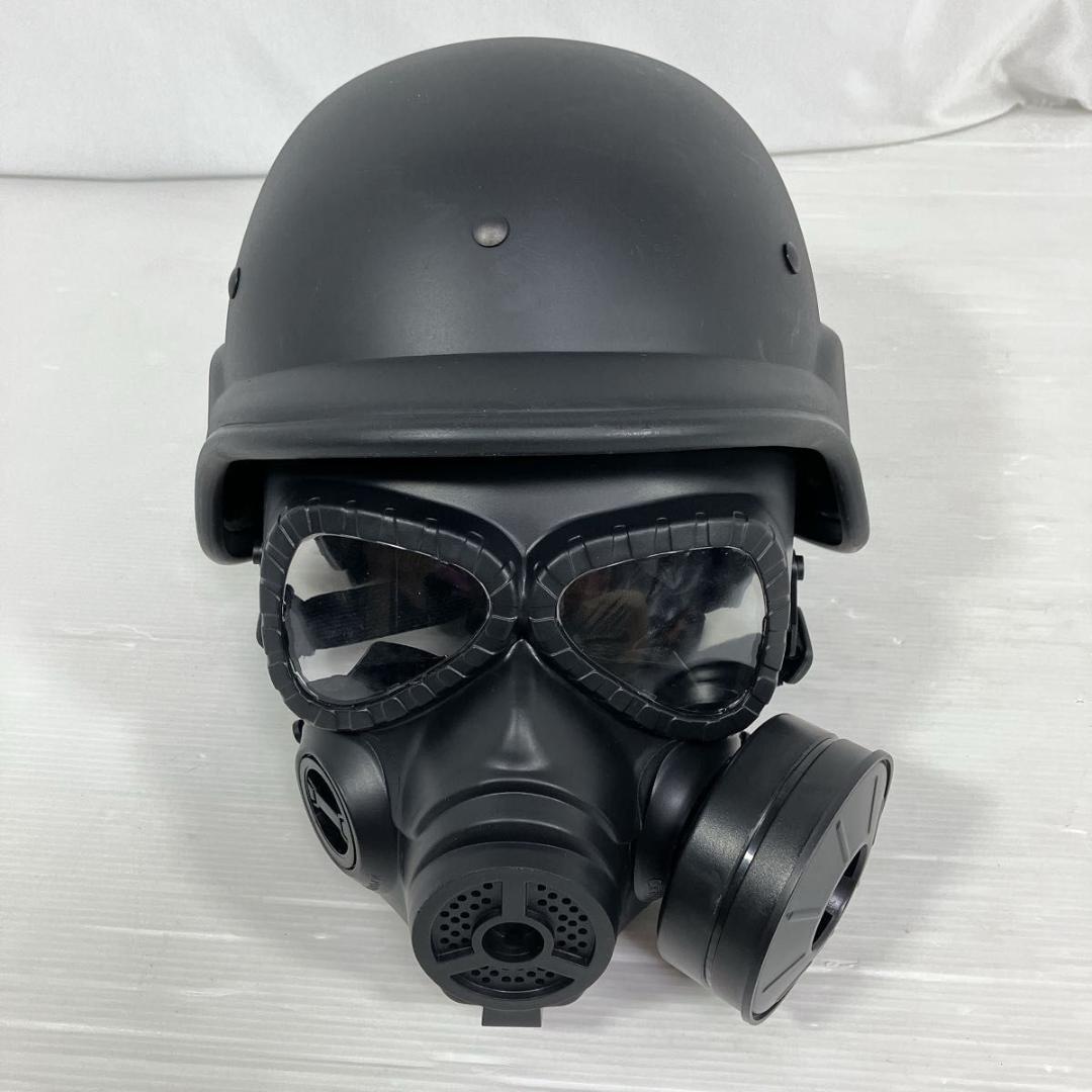 ◎未使用 サバゲー ヘルメット ガスマスク セット M04 曇り止めファン