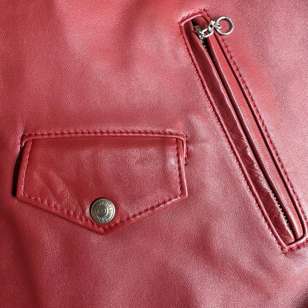 コタくん専用Schott バーガンディ ダブルライダースジャケット 38