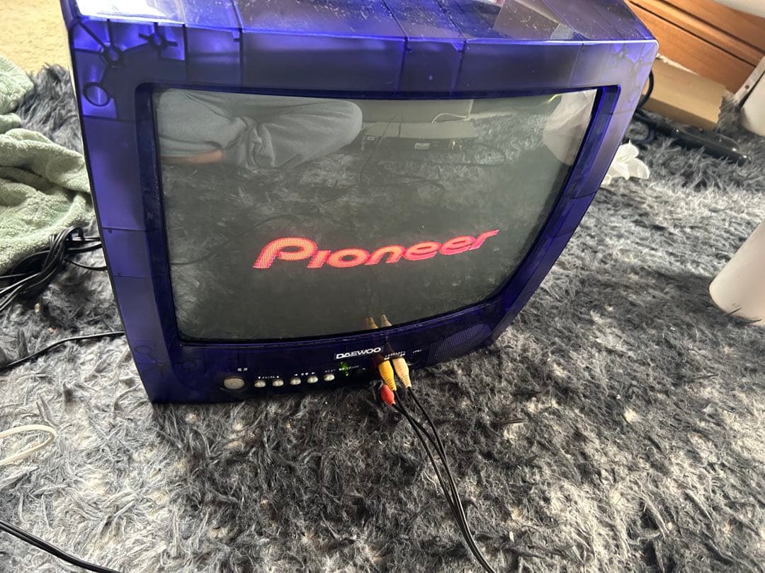 当時物 レトロ 廃盤☆DAEWOO パープルスケルトン☆ブラウン管テレビ 14