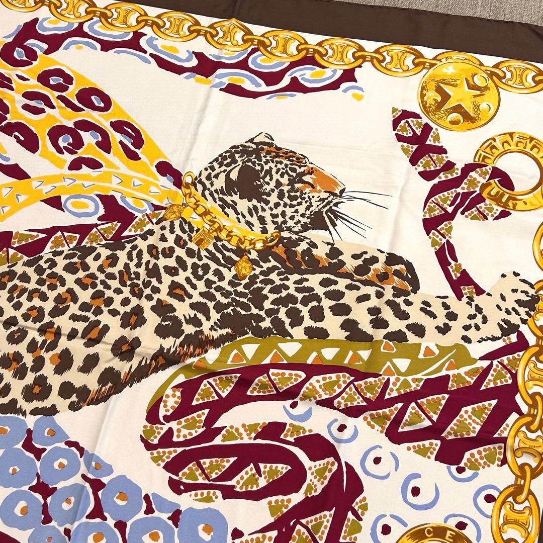 Yoon　正規店購入品 セリーヌ レオパード シルクスカーフ ヴィンテージ