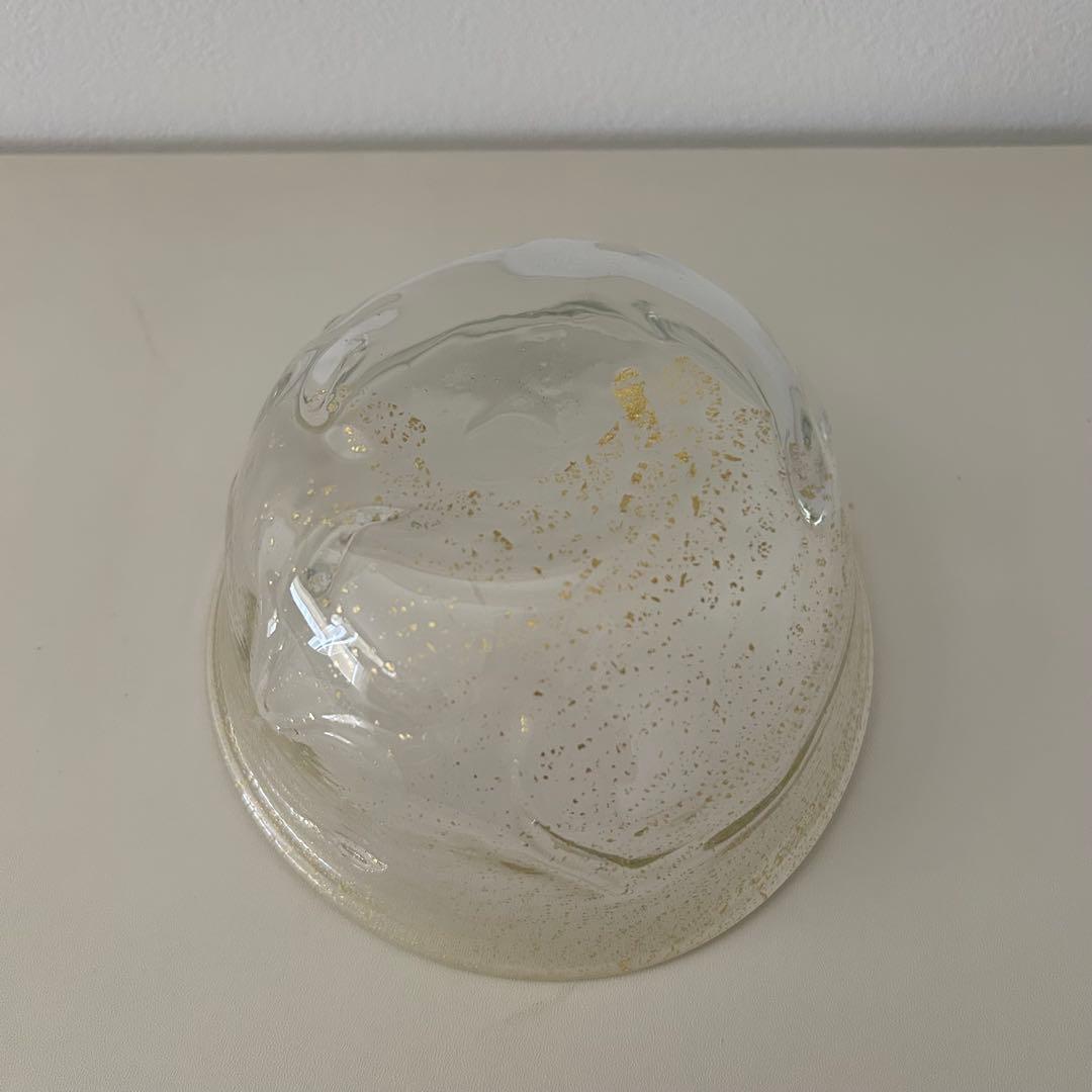 貴重・未使用】稲嶺盛吉 初期作品 琉球ガラス ガラス鉢 大山工房時代