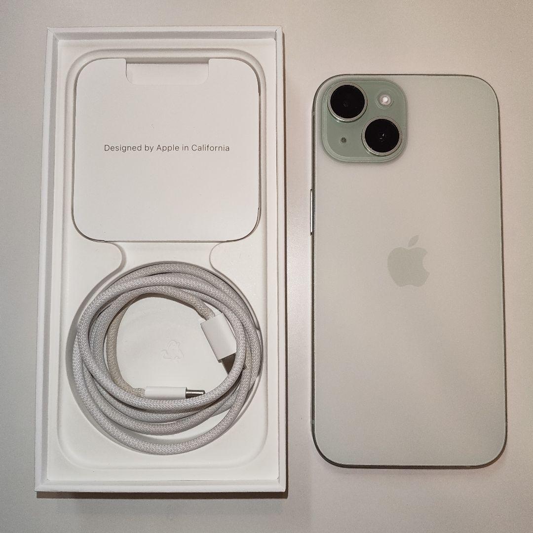 iPhone 15 128GB グリーン｜SIMフリー｜箱付｜バッテリー89％ - メルカリ