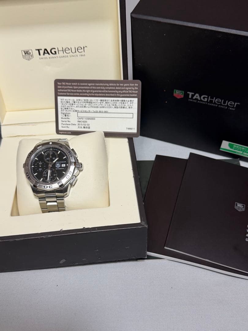 ギャランティカード付　　タグホイヤー　機械式　アクアレーサー タグホイヤー アクアレーサー 白文字盤 WAY2013 メンズ SS 自動巻 時計