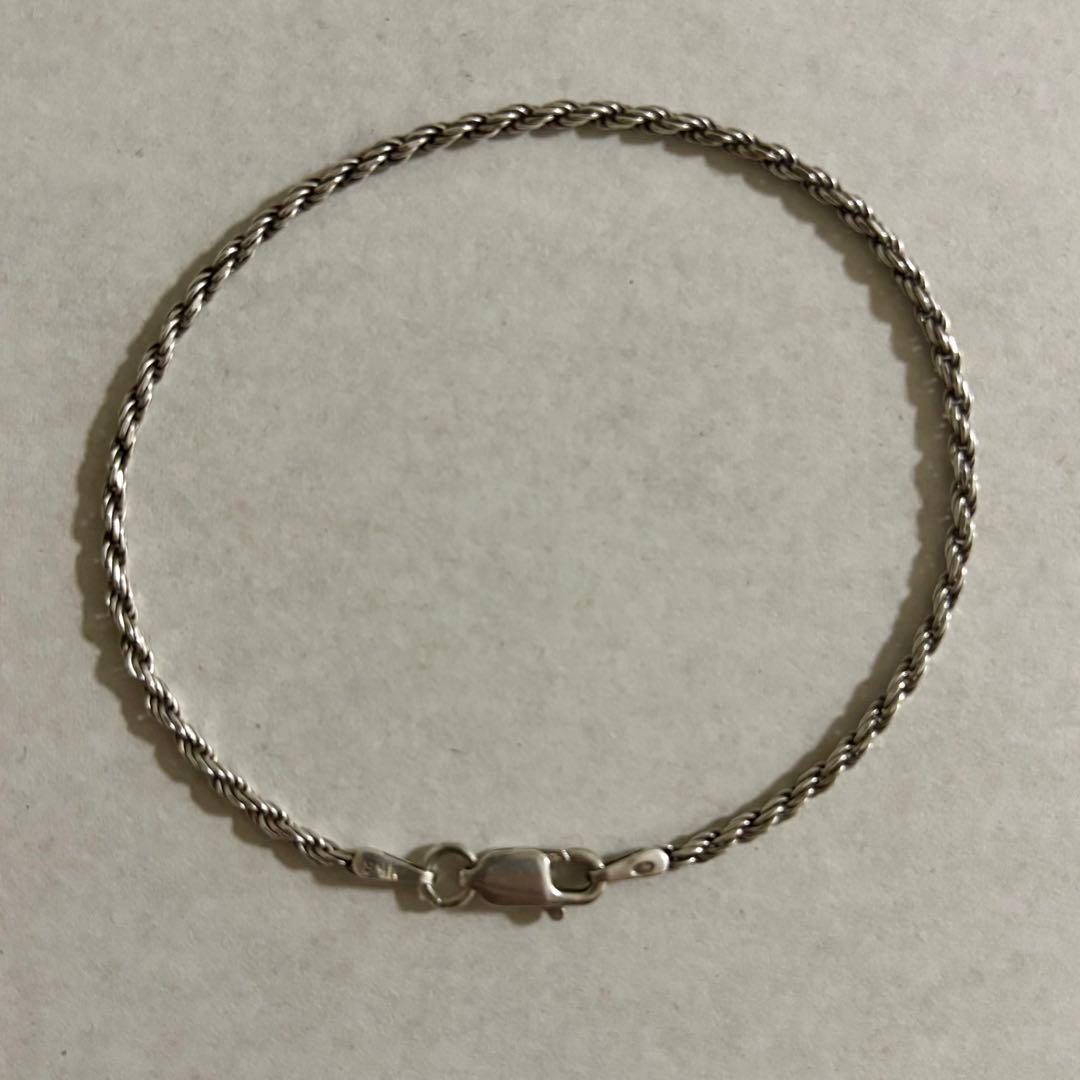 【刻印あり】FRENCH ROPE CHAIN silver925ブレスレット a1306-13-18 カットフレンチロープチェーンブレスレットシルバー925幅