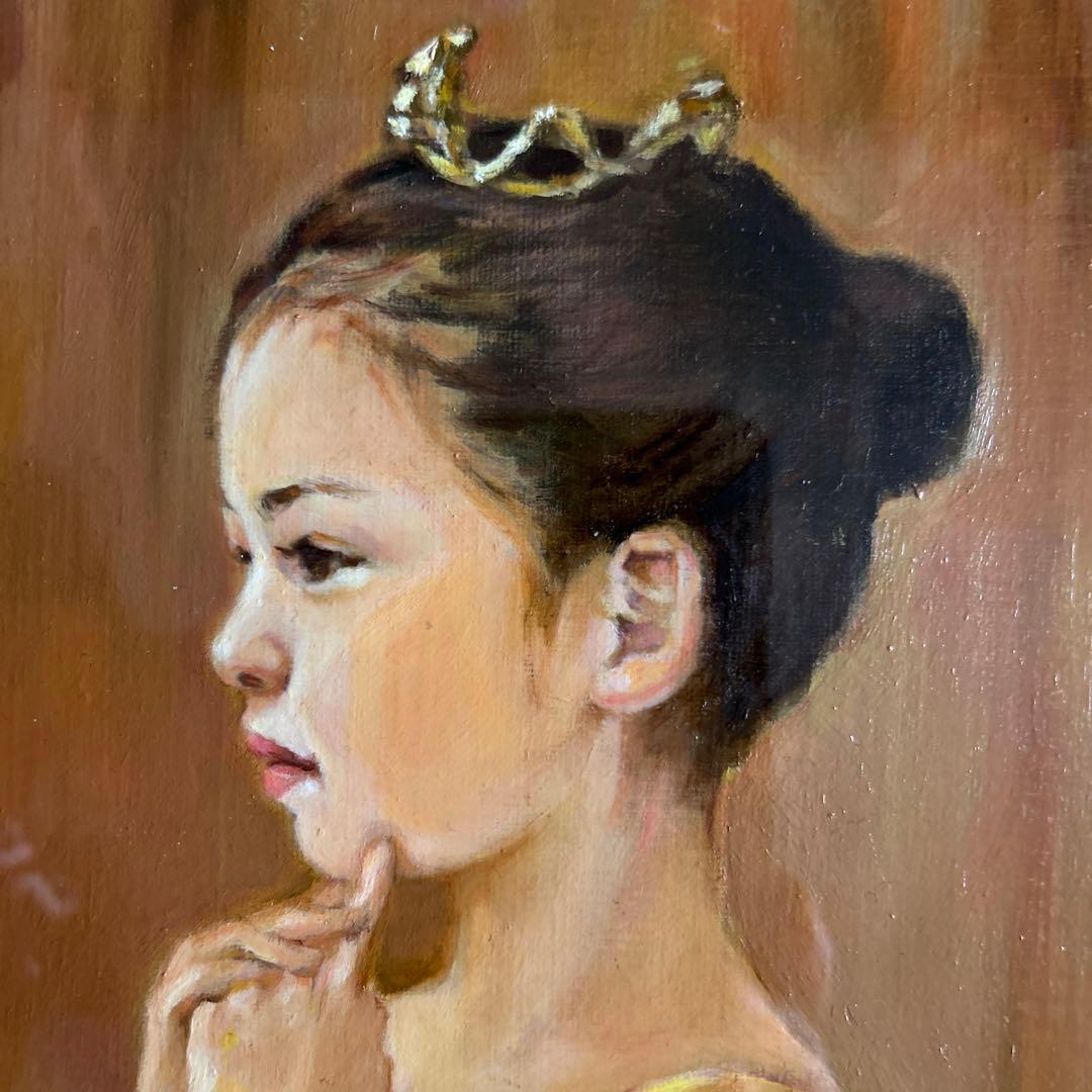 絵画 油彩画 少女 岸本和子 「明日へ」 - メルカリ