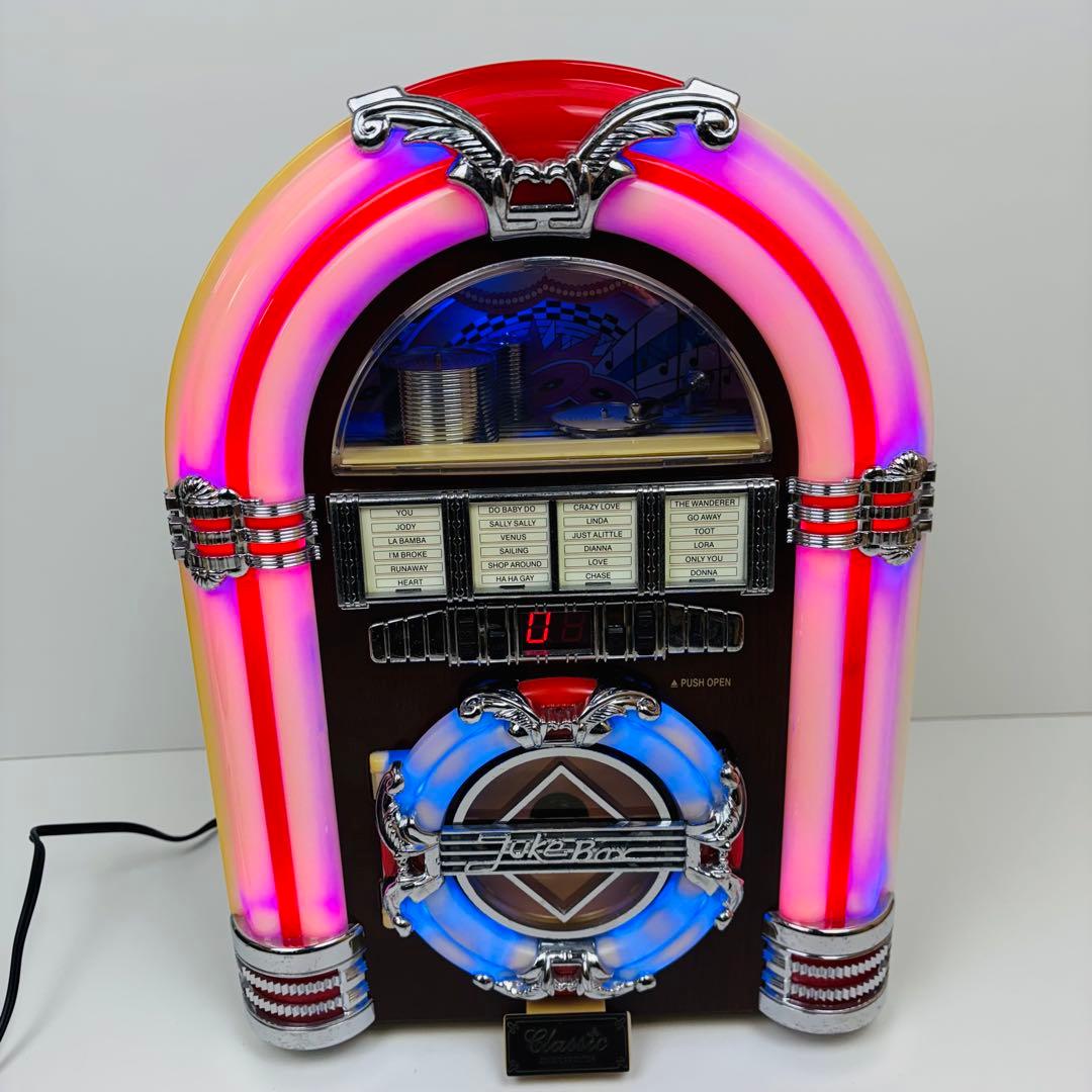 【希少】ジュークボックス型　CDプレーヤー AM FMラジオ ディアゴスティーニ|【ジャンク品】レトロなJukeBox型、CDラジオ