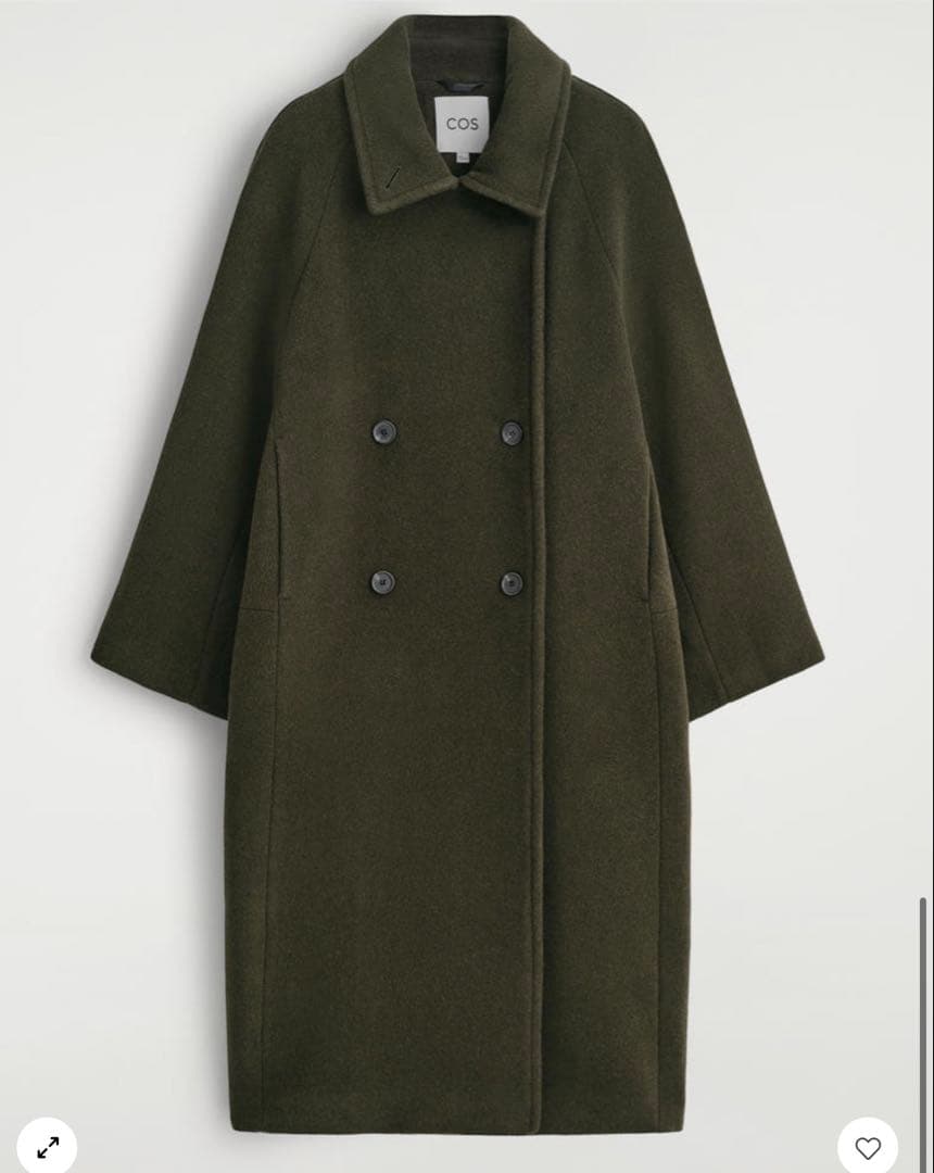 即完売 cos コス オーバーサイズ ダブルブレストウールコート ブラック