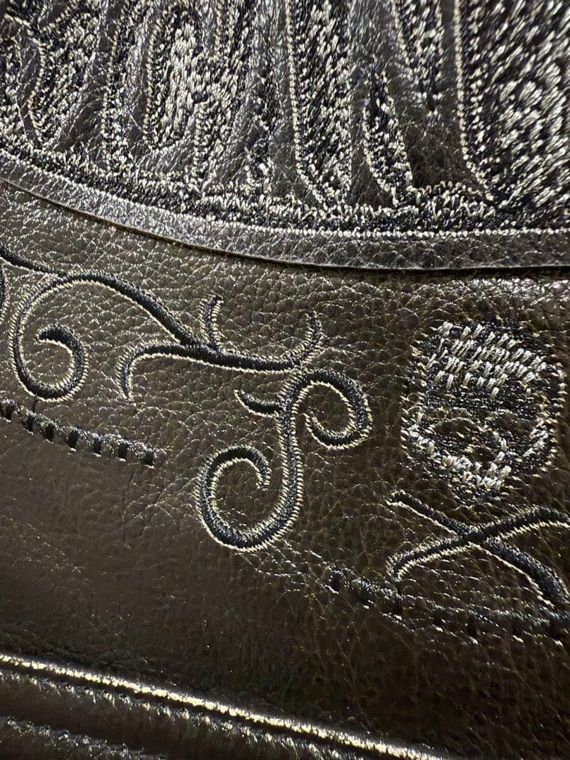 新品未使用 VIIBOY 本革ライダース M 黒 スカル刺繍 即購入OK - メルカリ