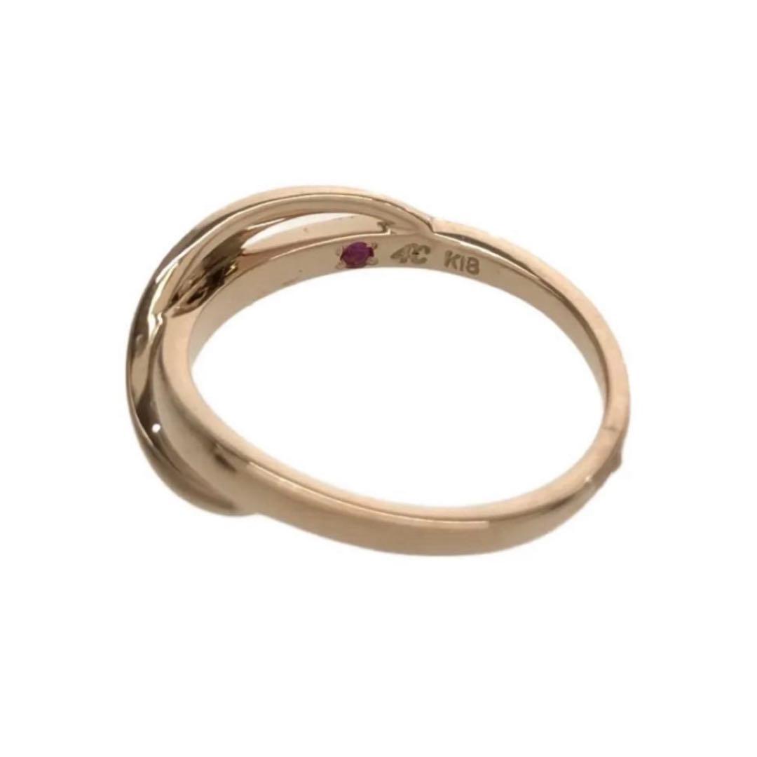 即日発送】4℃ ヨンドシー K18PG 18金ピンクゴールド ウェーブ 4号