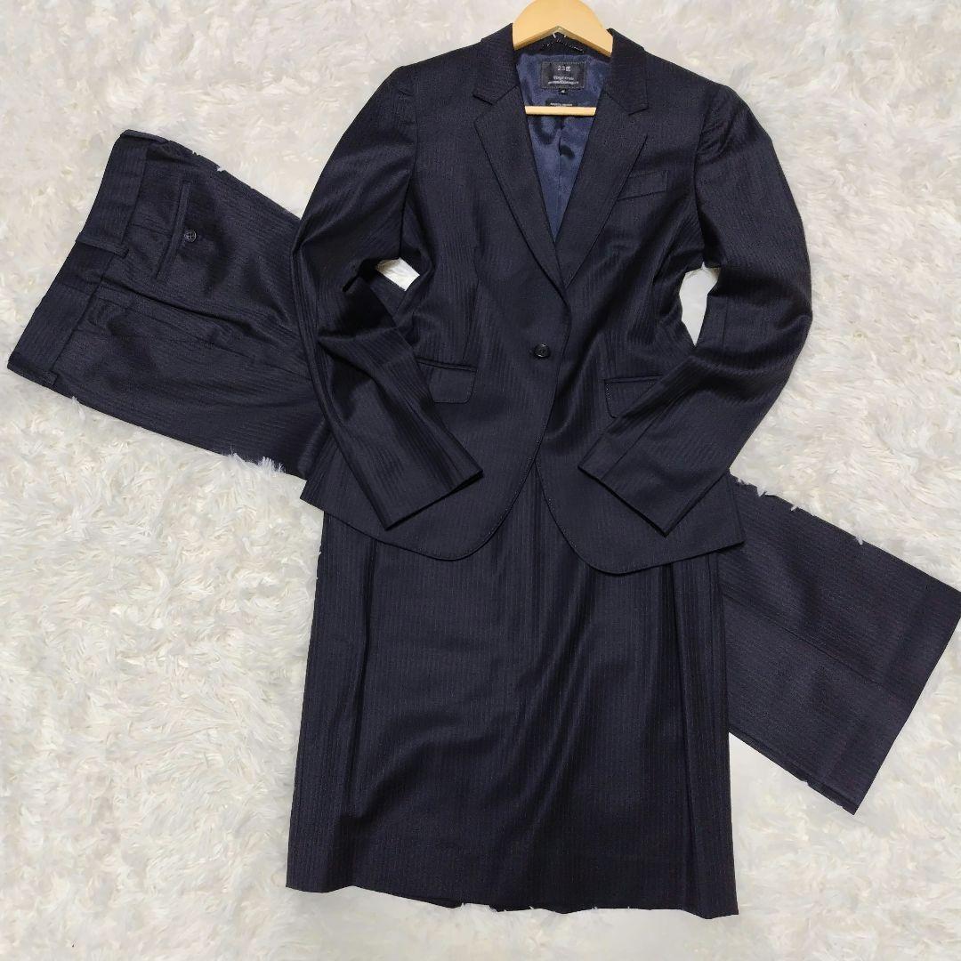 23区 ビジネススーツ パンツ スカート 3点セット ウール ブラック 40 nissen7days_zzy4g22e0032