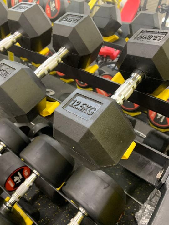 ラバーヘックス ダンベル　12.5kg から25kg