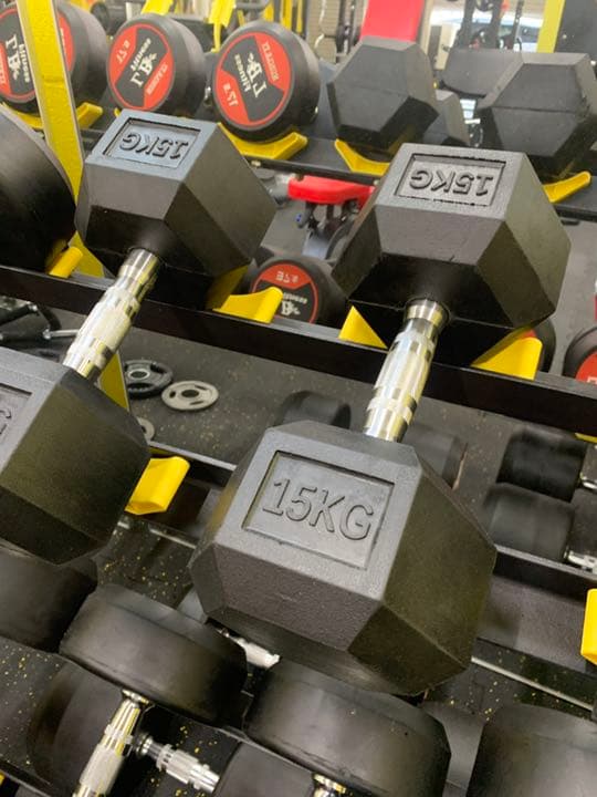 ラバーヘックス ダンベル　12.5kg から25kg