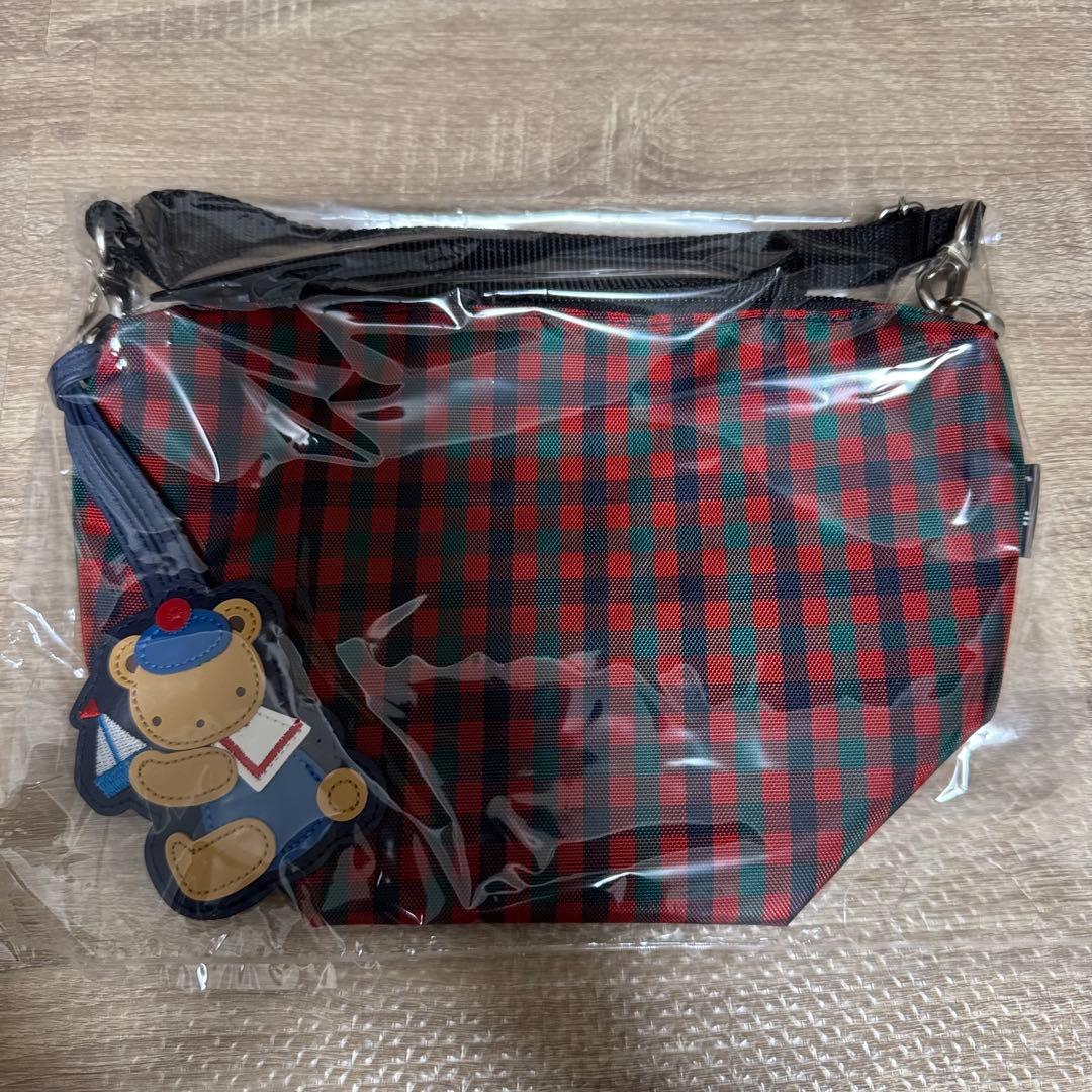 familiar ファミリア ショルダーバッグ ポシェット 赤チェック - メルカリ