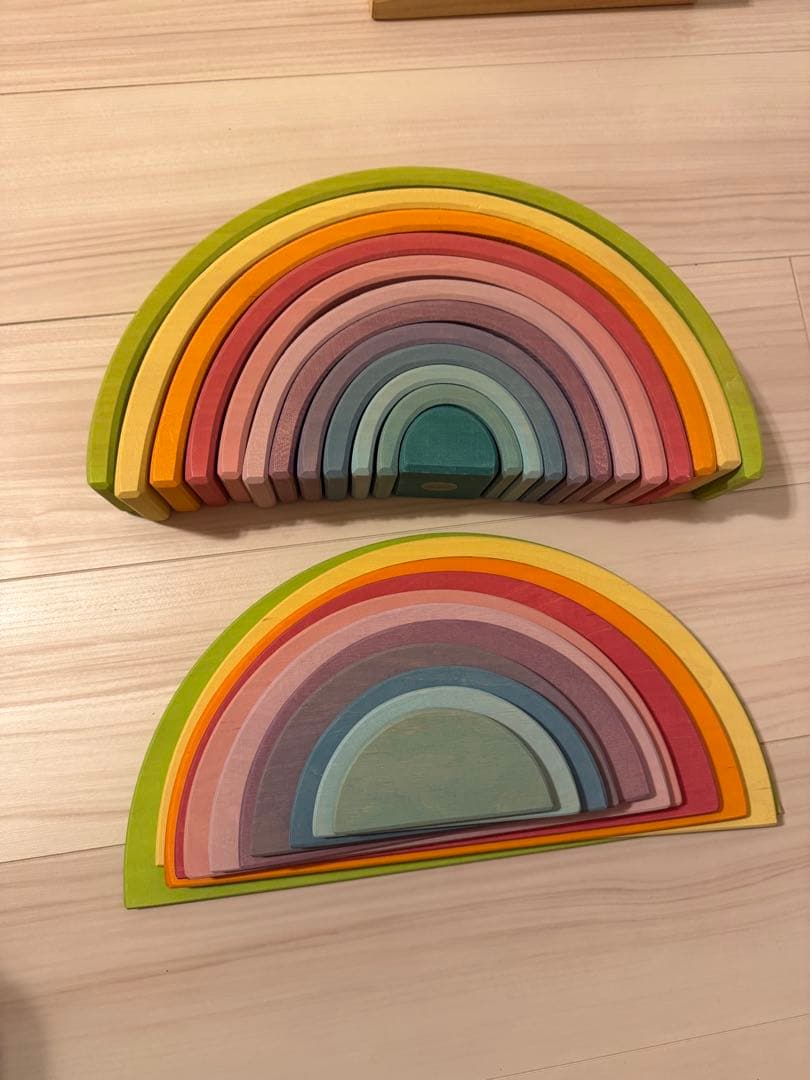 グリムス　GRIMM'S アーチレインボー　パステル　特大　半円セット　積み木 GRIMM'S アーチレインボー 大 12ピース パステルアーチ グリムス 正規