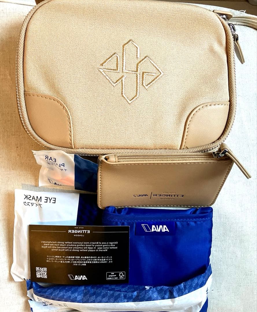 ANA 全日空 ファーストクラス アメニティポーチ ETTINGER ベージュ