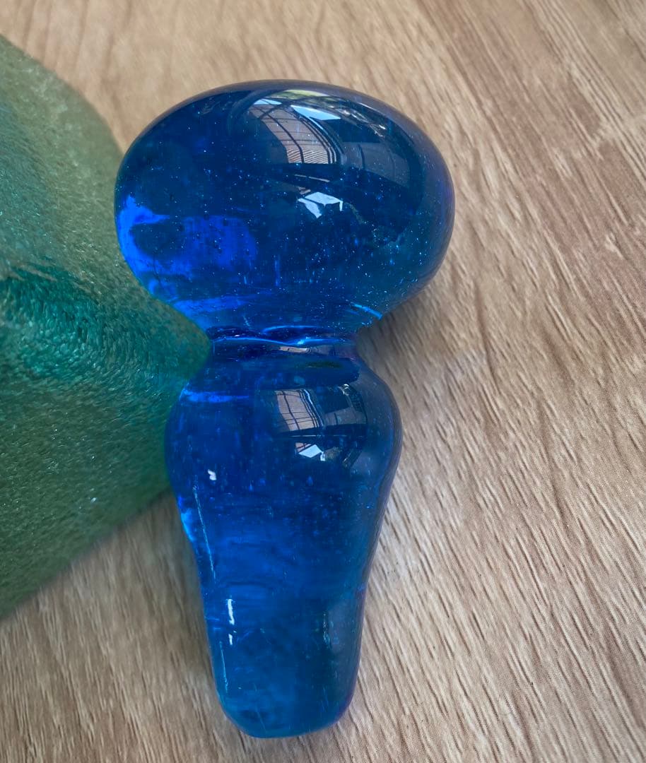 琉球ガラス 稲嶺盛吉 デキャンタ 泡 宙吹 やちむん 刻印あり 希少 贈答