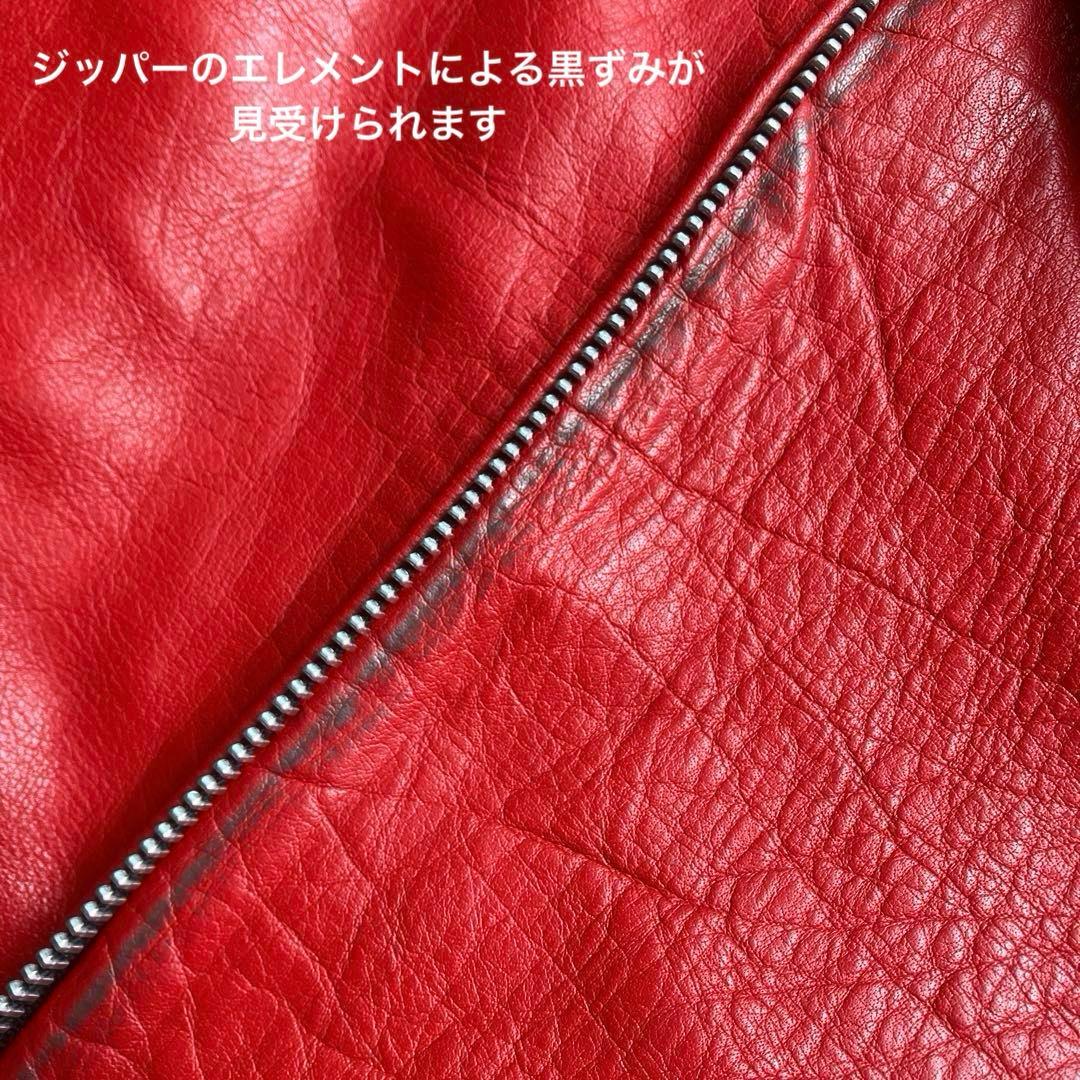 ルイスレザー ポールスミス ライダースジャケット M サイクロン レッド
