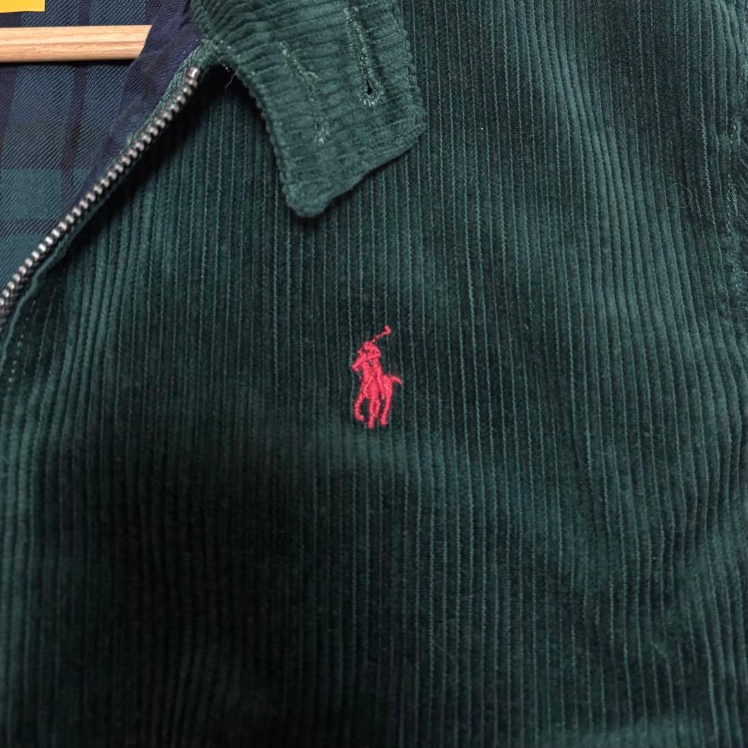 美品 ポロラルフローレン コーデュロイジャケット キツネ刺繍 深緑 L