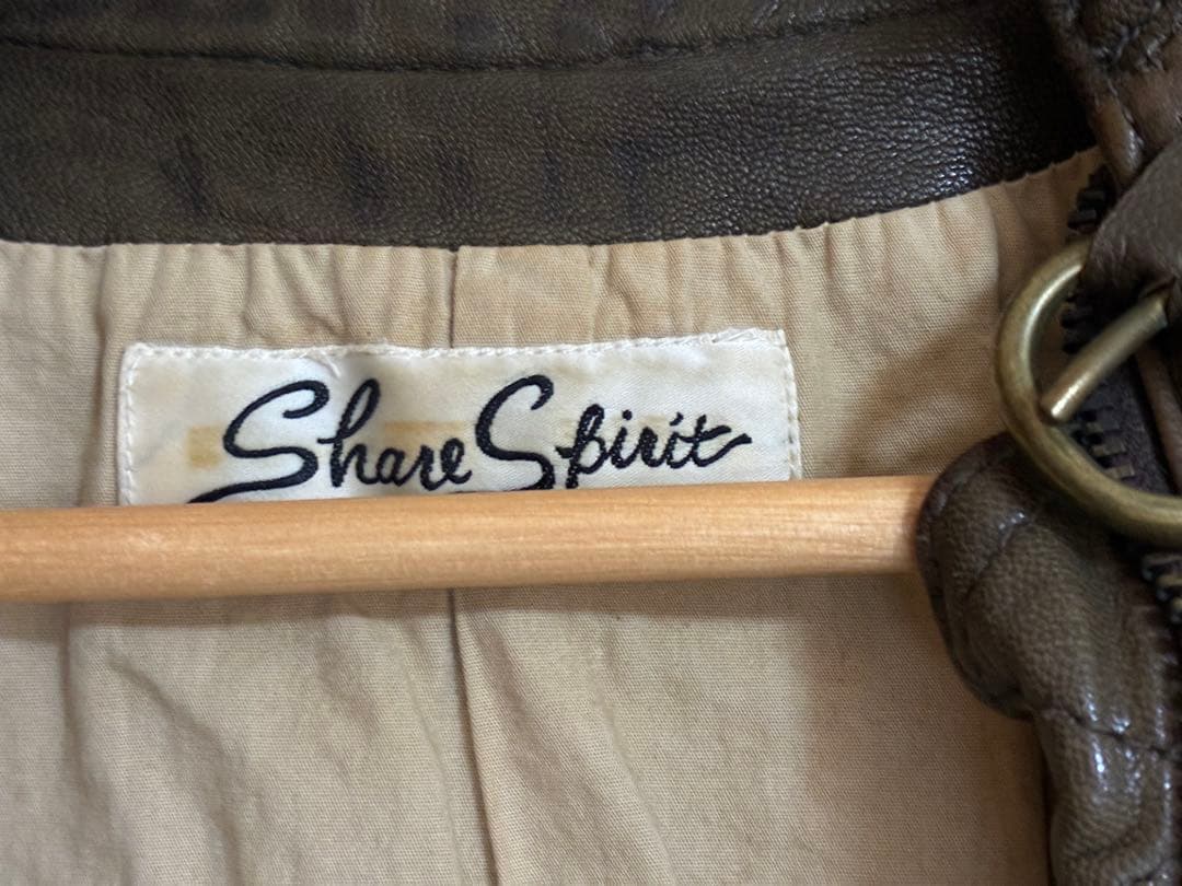 @*s様 “ヴィンテージ”レザーライダースジャケット （オリーブグリーン）