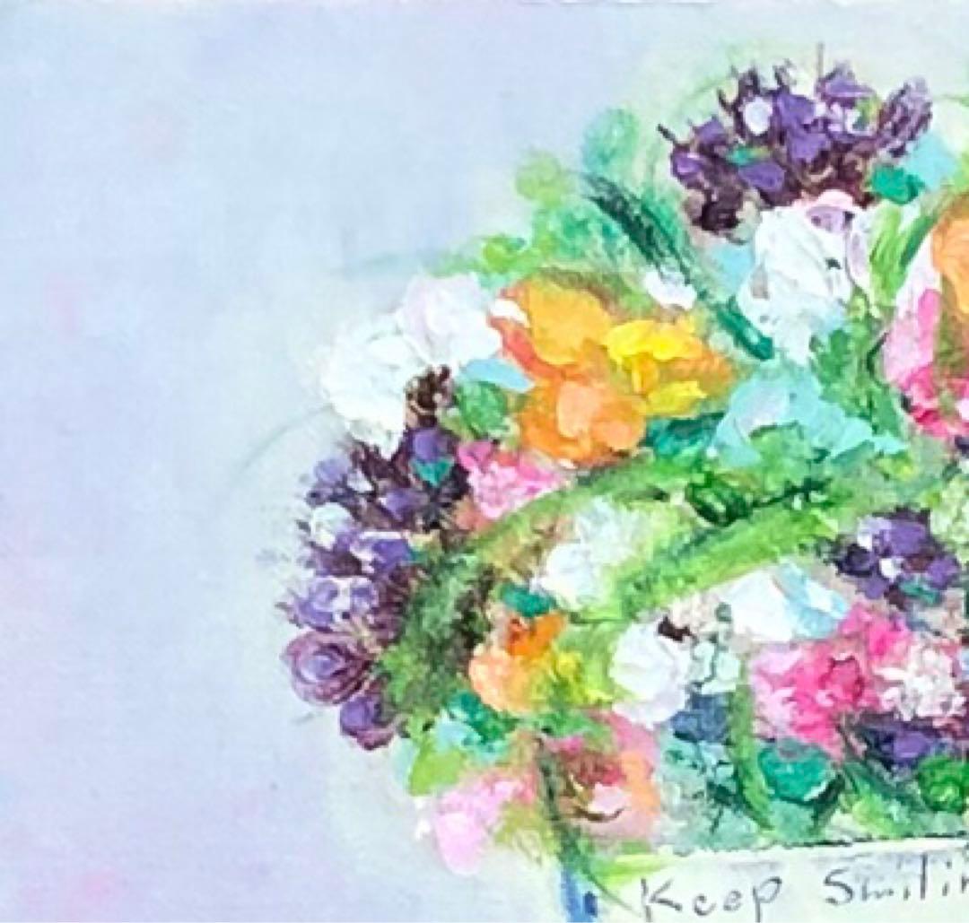 絵画　油絵　原画　一点物　花　レトロ　アート　プレゼント　インテリア　SM