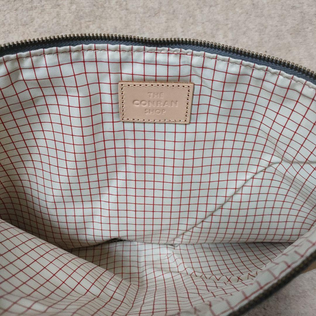 コンランショップ グレー ストライプ クラッチバッグ約34cm - メルカリ