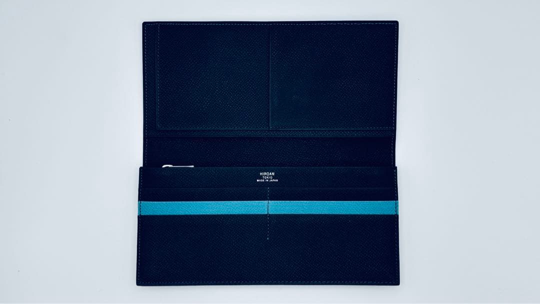 博庵 HIROAN レザー 長財布 青 - メルカリ